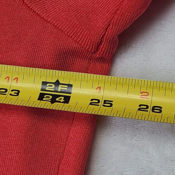 Ming Wang Womens XL Pink Coral Open Front Cardigan Sweater w/ Black Trim - Picture 5 of 9